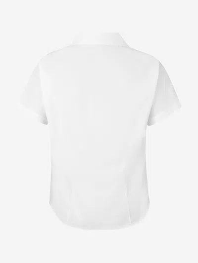 Zeco Schoolwear Girls School Fitted Short Sleeve Revere Collar Blouse In White