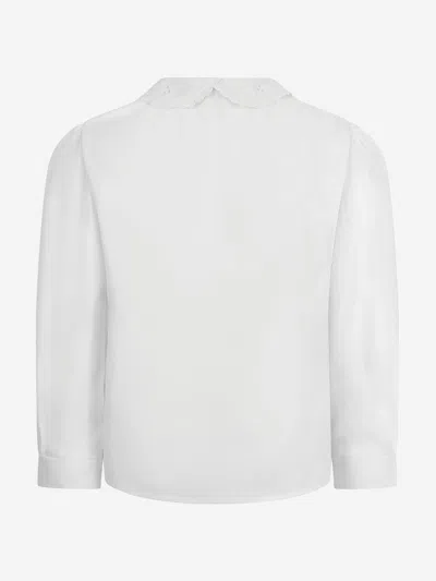 Zeco Schoolwear Girls School Long Sleeve Lace Collar Blouse In White