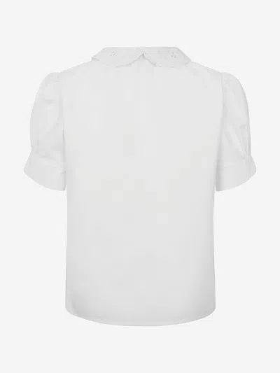 Zeco Schoolwear Girls School Short Sleeve Lace Collar Blouse In White