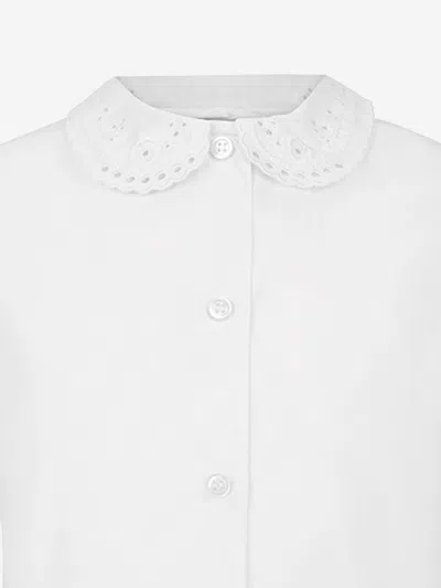 Zeco Schoolwear Girls School Short Sleeve Lace Collar Blouse In White