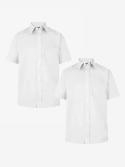 Zeco Schoolwear Boys School Short Sleeve Shirt Twin Pack In White