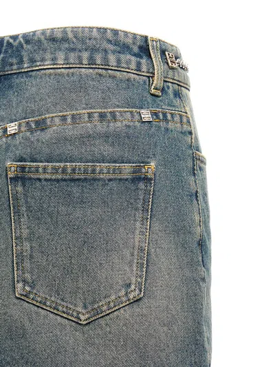 Givenchy Mini Skirt In Denim With Chain Details In Blue