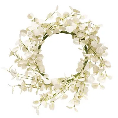 Homegifo Foamy Silver Dollar Wreath Cream 20"