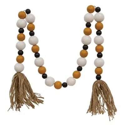 Homegifo *black Orange & White Bead Garland