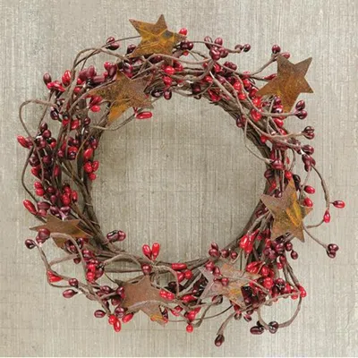 Homegifo Pip Berry Ring With Stars Red And Burgundy 4"