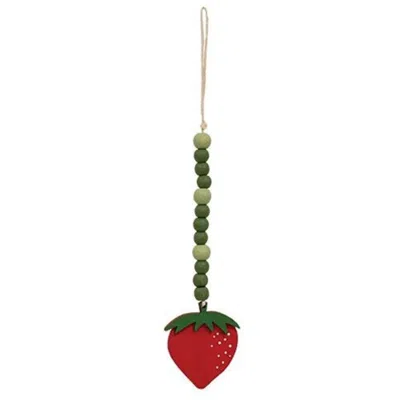 Homegifo Wooden Beaded Strawberry Ornament