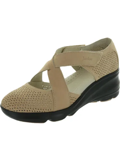 Jambu Belize Womens Perforated Leather Casual Shoes In Beige