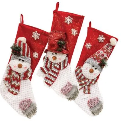 Homegifo *plush Snowman Stocking 3 Asstd.