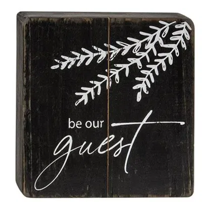 Homegifo *be Our Guest Black Wooden Sign