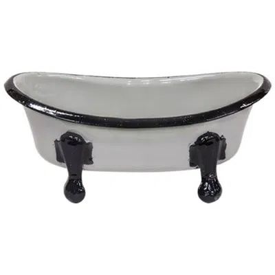 Homegifo Black Rimmed Iron Bathtub Soap Dish