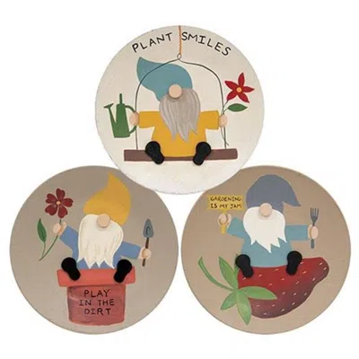 Homegifo *gardening Gnome Plate 3 Asstd.