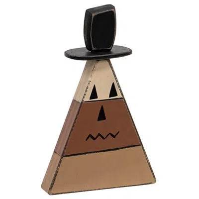 Homegifo Distressed Wooden Top Hat Candy Corn Sitter