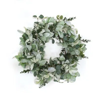 Homegifo Velvet Lamb's Ear & Eucalyptus Wreath 20"