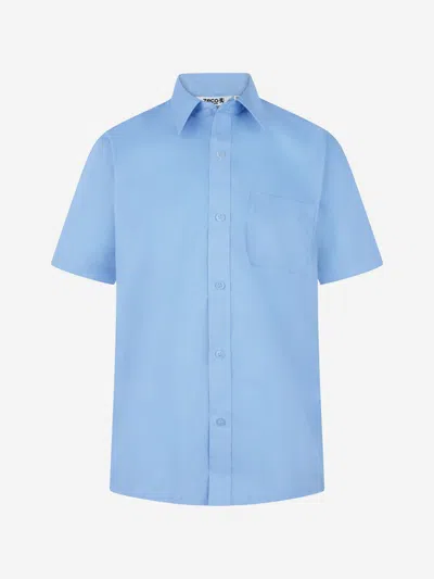 Zeco Schoolwear Boys School Short Sleeve Shirt Twin Pack In Blue