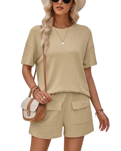 Persea 2pc T-shirt & Short Set In Green