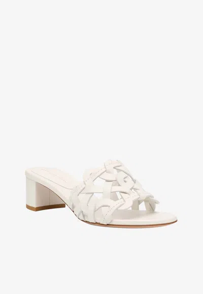 Gianvito Rossi Amalfi 45 Calf Leather Mules In White
