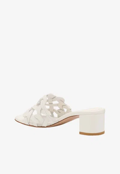 Gianvito Rossi Amalfi 45 Calf Leather Mules In White
