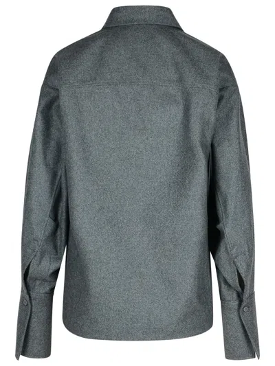 Attico Eliza Grey Wool Blend Shirt In Gray