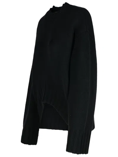 Attico Black Oversize Sweater In Wool And Cashmere Woman In Black