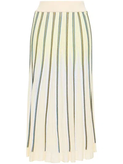 Shop Forte Forte Forte_forte Inlay Knit Long Pencil Skirt In Yellow