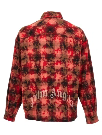 Shop Palm Angels 'curved Logo' Shirt In Red