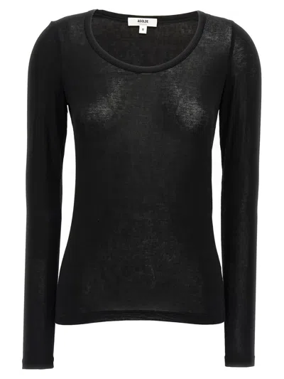 Agolde Scoop-neck Lyocell-blend Jumper In Black