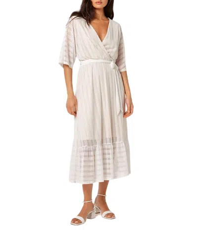 Apricot Lurex Mesh Kimono Maxi Dress In Cream In Beige