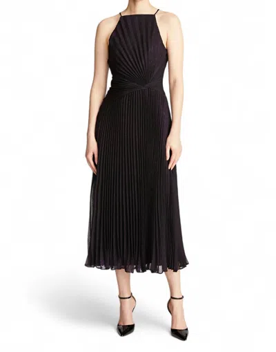 HALSTON SERENITY DRESS IN BLACK/AUBERGUE 