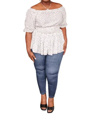 Andree By Unit Chose Me Dotted Top In Cream In White