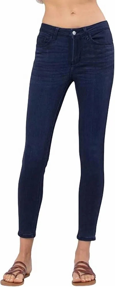 Judy Blue Non Distressed Mid Rise Skinny Jeans In Dark Wash In Blue