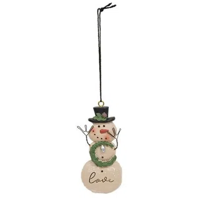 Homegifo *love Resin Snowman W/wreath Ornament