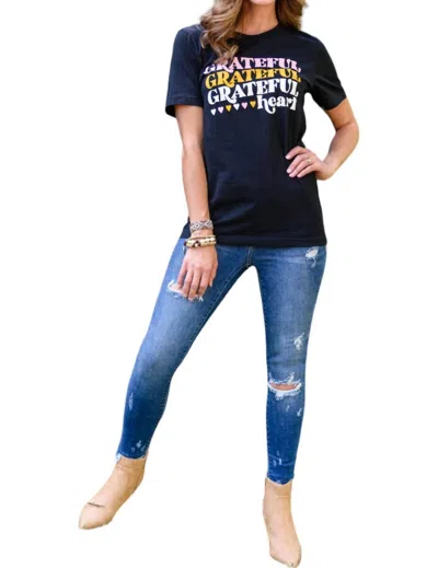 123 Amore Grateful Heart Graphic T-shirt In Black In Black