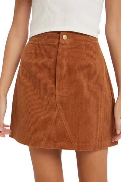 Bluivy Courtney Corduroy Mini Skirt In Brown In Brown