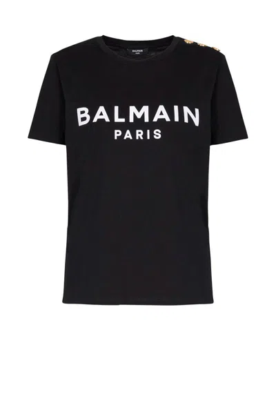 Shop Balmain T-shirts And Polos In Noir/blanc