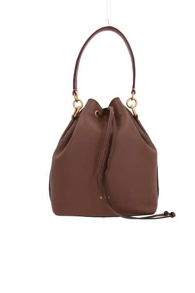 Bally Logo Printed Drawstring Bucket Bag In Cuero 21+gold