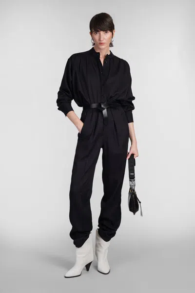 Isabel Marant Étoile Violeta Shirt In Black Wool And Polyester In Black