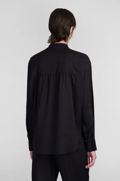 Isabel Marant Étoile Violeta Shirt In Black Wool And Polyester In Black