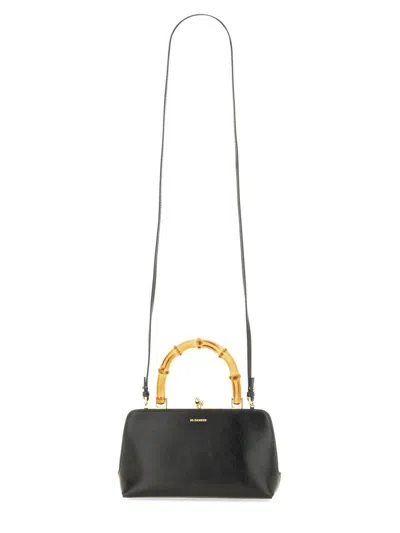 Shop Jil Sander "goji" Bamboo Mini Bag In Black