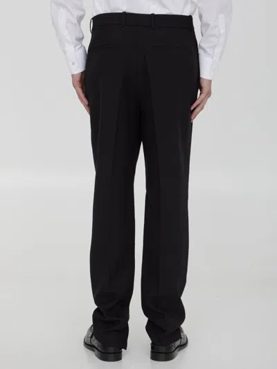 Shop Saint Laurent Wool Gabardine Trousers In Black