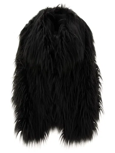 Bb Couture Faux-fur Lengthy Jacket For Women In Black