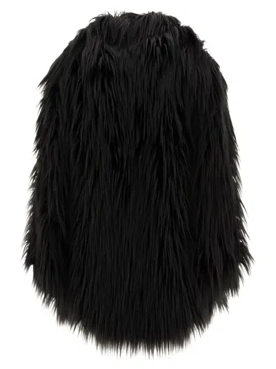 Bb Couture Faux-fur Lengthy Jacket For Women In Black