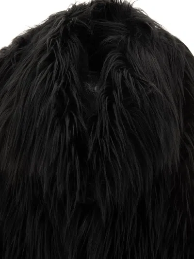 Bb Couture Faux-fur Lengthy Jacket For Women In Black