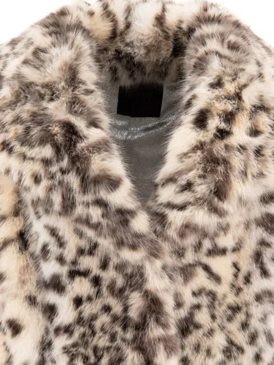 Bb Couture Faux Fur Short Jacket In Beige