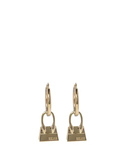 Shop Jacquemus "les Creoles Chiquito" Earrings In Gold