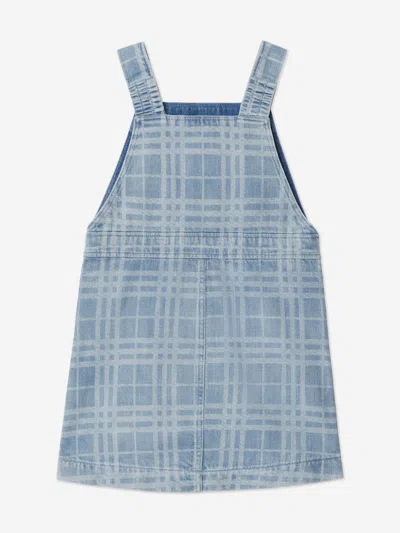 Burberry Girls Check Martine Pinafore Dress In Blue