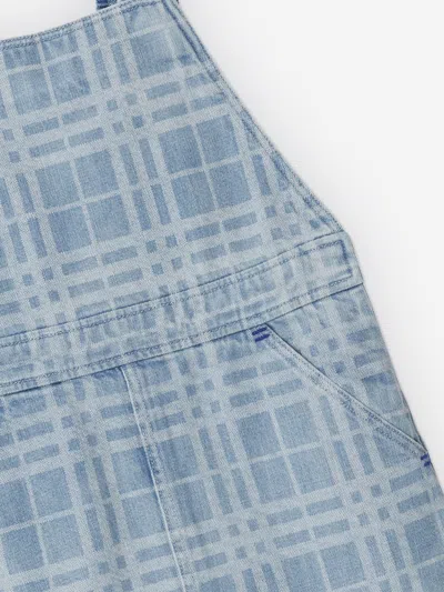 Burberry Girls Check Martine Pinafore Dress In Blue