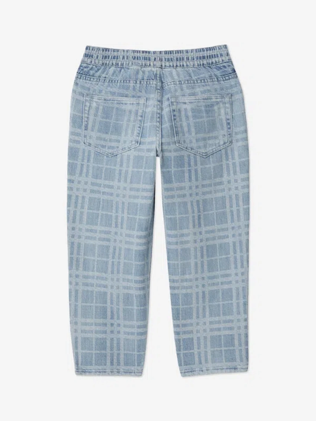 Burberry Kids' Check Japanese Denim Trousers In Blue | ModeSens
