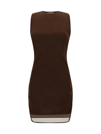 Shop Saint Laurent Dresses In Marron