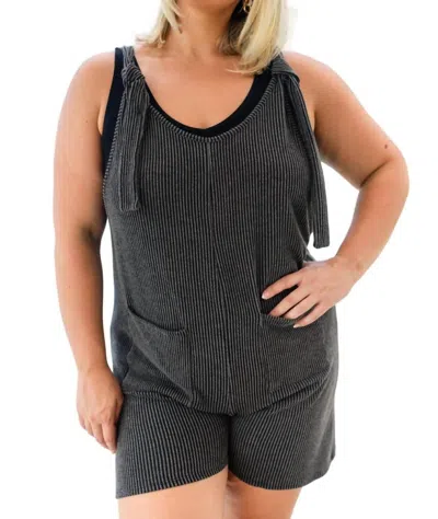 Lovely Melody Shut It Down Romper In Black In Black