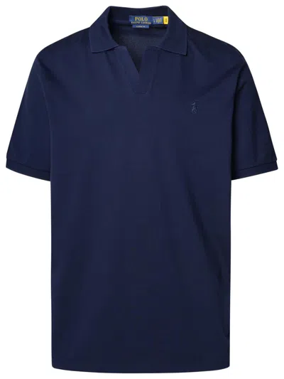 Shop Polo Ralph Lauren Polo Shirt In Blue Cotton In Navy